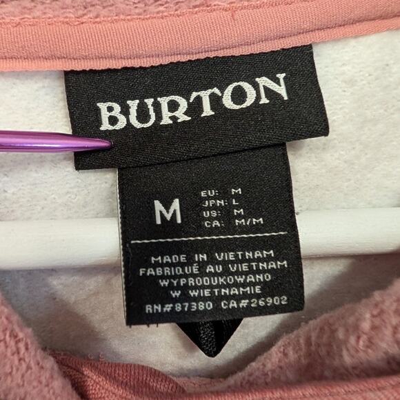 Burton Oak Pullover Hoodie Pink Kangaroo Pocket Ski Snowboard Casual - Size M - Picture 6 of 8